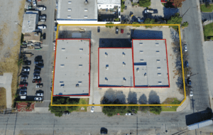 Aerial view of industrial property for sale at 1801 Mt Vernon Ave, Pomona CA 91768